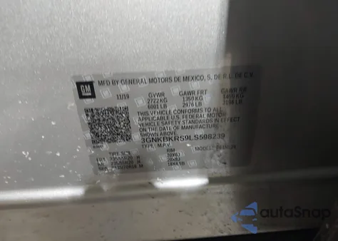 2020 Chevrolet Blazer Awd Rs из США, поврежденный, VIN 3GNKBKRS9LS598239